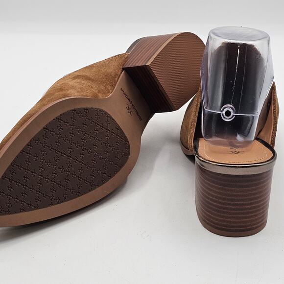 Johnston & Murphy Trista Suede Mules Brown Leather Slip-On Size 9.5 - Picture 6 of 7